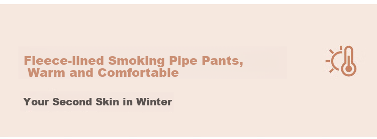 Dme Thermal Autumn And Winter Fleece-Lined Cigarette Pants, Women's Slim-Fit Warm Trousers with Fleece Lining, Black with Fleece, 2XL 2