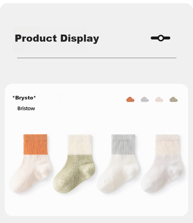 Beitaisi Baby Socks, Summer Thin Style, Newborn Breathable Mesh, Mid-Calf Socks for Boys And Girls, Children's Socks 24