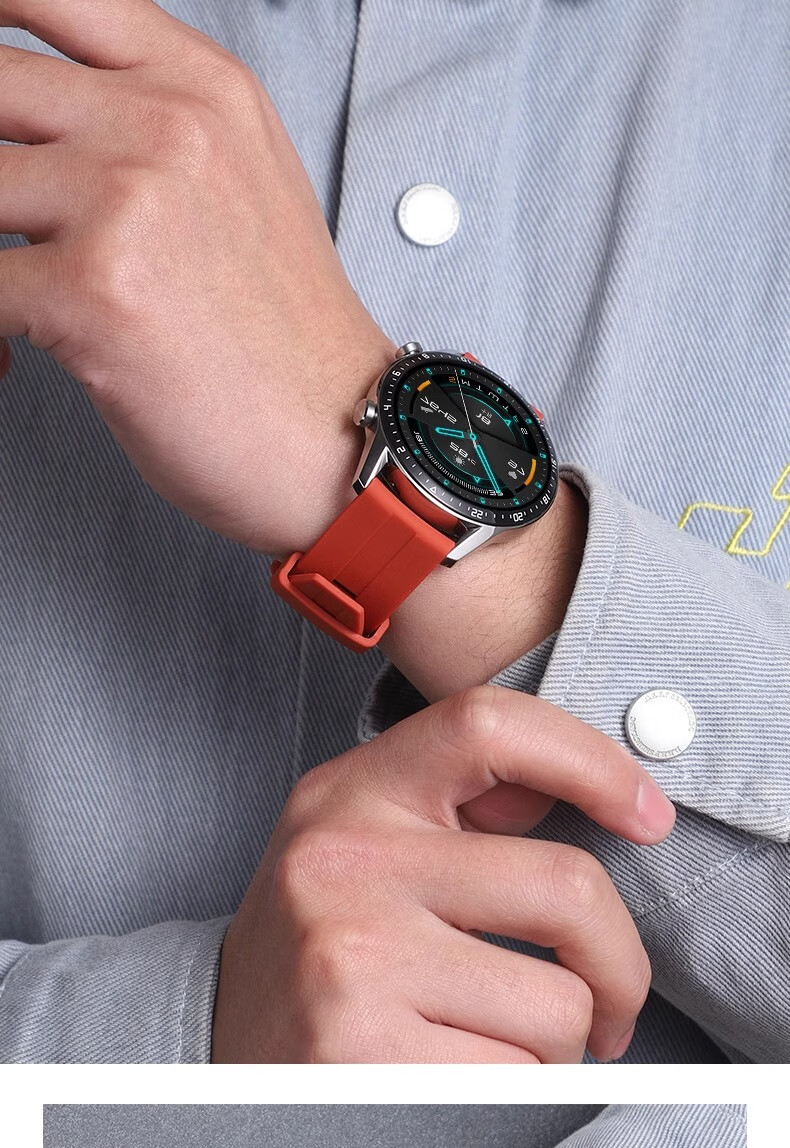 Iboann Silicone Watch Strap Compatible with Huawei GT5/GT6, Suitable for Watch GT4, Watch 4/4 Pro/GT5 Pro/GT3/GS3, Waterproof 22mm Universal Watch Accessory Band 7