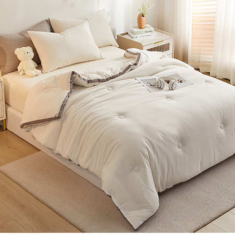 Grace 100% Xinjiang Cotton Quilt, Class A Spring And Autumn Cotton Comforter, Student Dormitory Blanket, 150*200cm, 6 Jin (3 Kg), Moonlight White 4