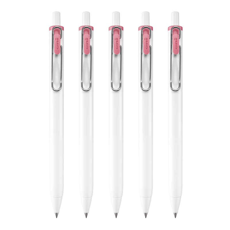 Uni-Mitsubishi Uni-Ball One Series, Small Medium Core Light Pink Gel Pen, Aesthetically Pleasing, 0.38mm Signing Pen, UMN-S 5 Pieces