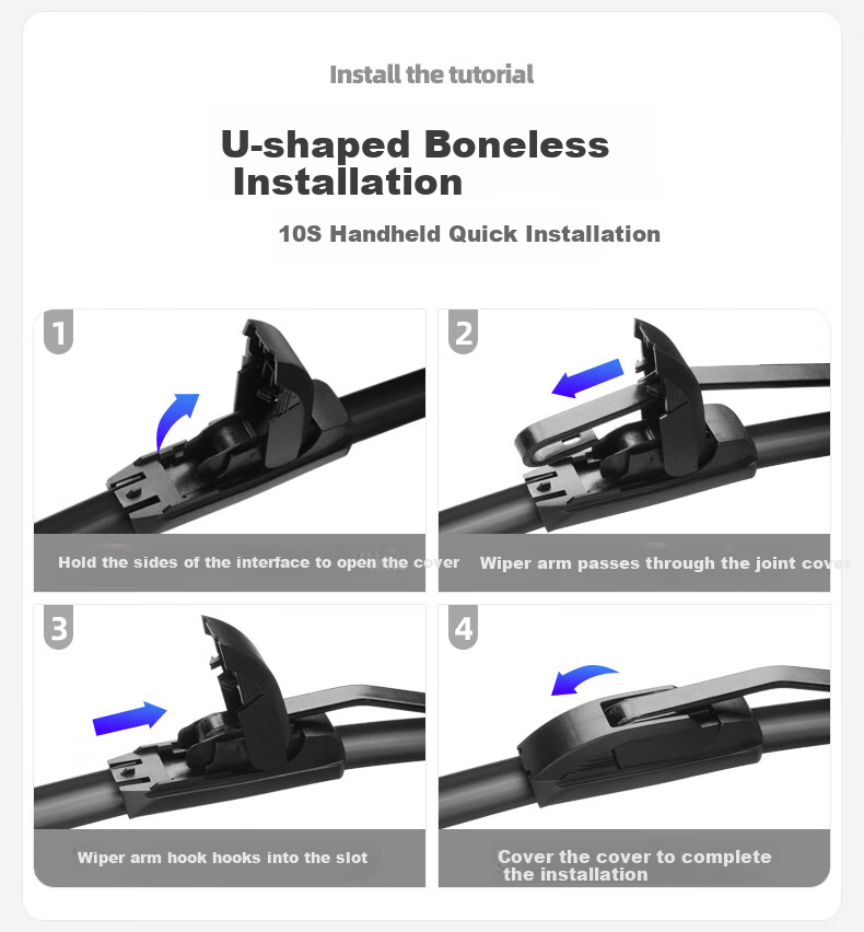 Meisim Jingchi Series Windshield Wipers Suitable for Sylphy 06-19 Old Models, Rubber Strips, Nissan Wiper Blades, 22/17 Pair Set 6