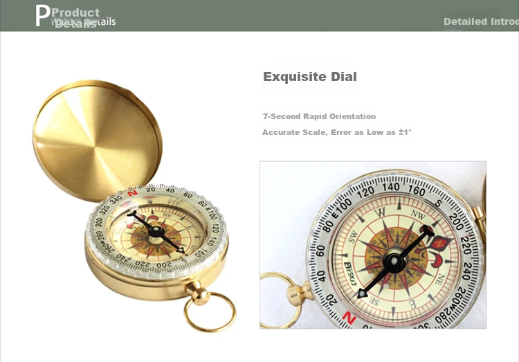 Paulone 77mm Outdoor Multifunctional Metal Compass, Stainless Steel, Chinese And English, for Car And Ship Use, ZNZ77 4