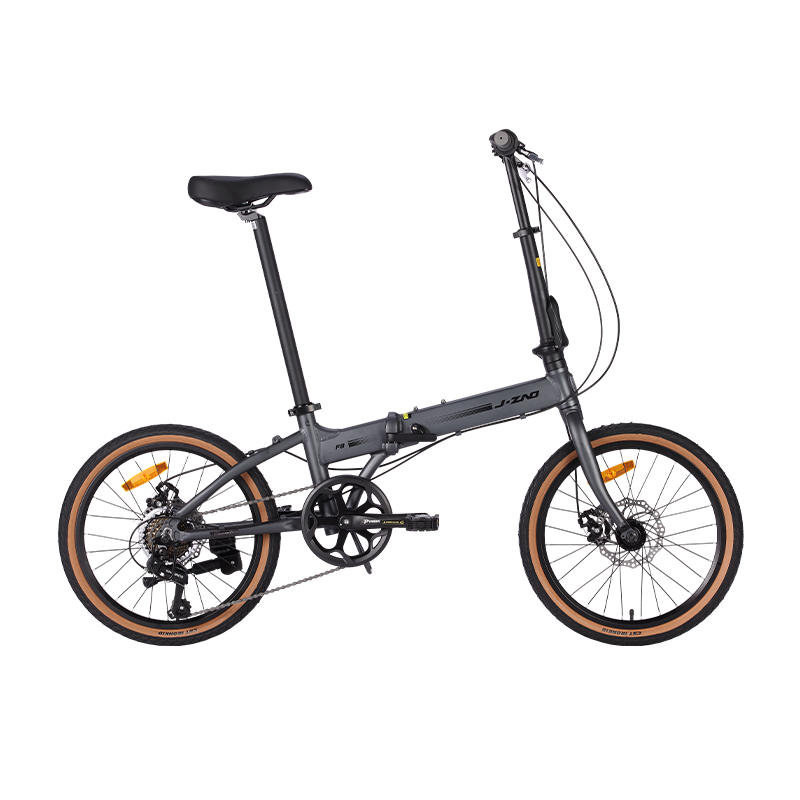 JD Original F8 Folding Bicycle, Shimano 7-Speed Aluminum Alloy, 20-Inch Adult Student Commuter Bike, Space Gray