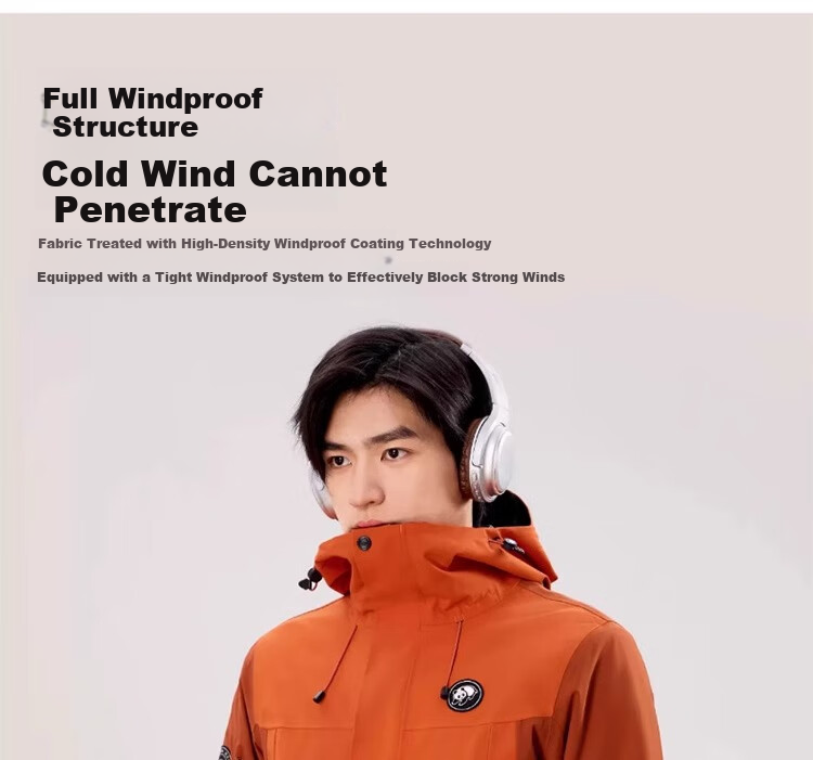CAMEL Panda Outdoor Three-In Orange Jacket for Men And Women, Windproof Waterproof Triple-Protection Coat Hiking Outfit R611 19