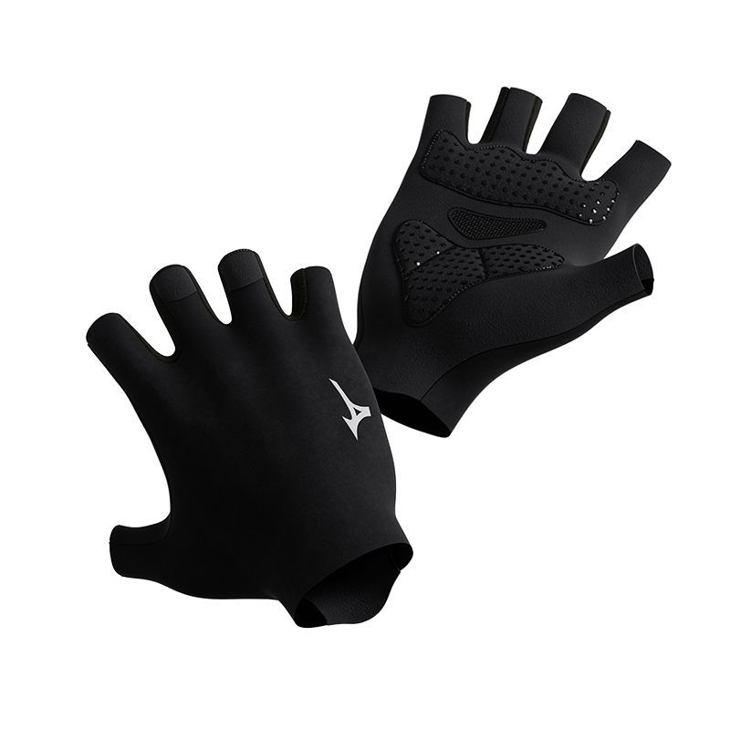 MIZUNO Fitness Gloves Unisex Half Finger Cycling Training Pull-Up Weightlifting Anti-Slip B593 Black Large Size