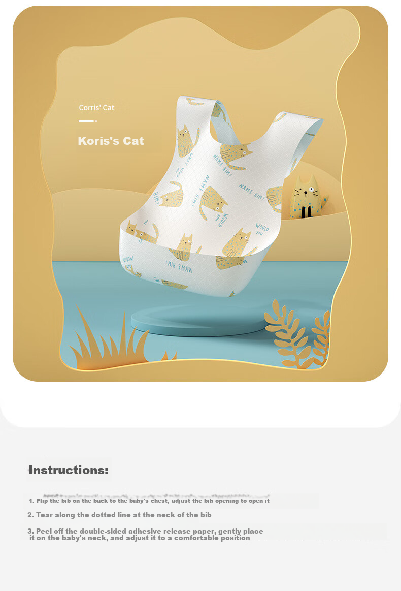Shiyuejiejing Disposable Baby Bibs, No-Wash Feeding Bibs for Infants, 2 Boxes of 40 Pieces 11