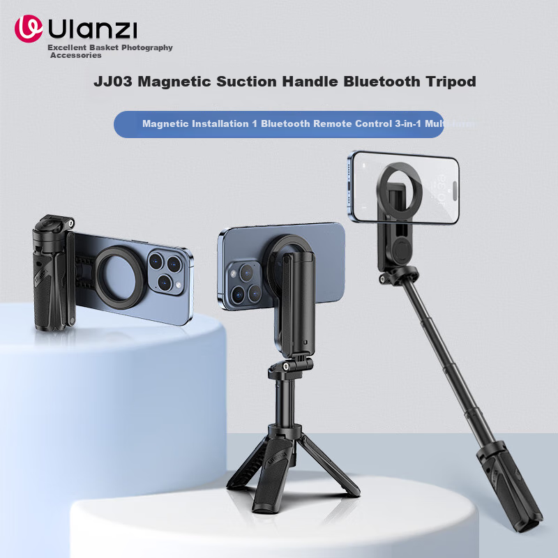 Ulanzi JJ03 Магнитный селфи-стик с Bluetooth-штативом для iPhone 16/17 Pro, уличная фотосъемка, видеоблог, прямая трансляция, подставка для телефона