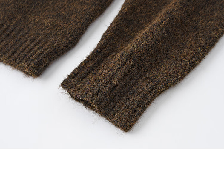 Dme Wilderness Forest Sweater Winter Style Knitted Top Retro Brightening Lazy Round Neck Sweater for Women, Dark Coffee Color, M 27