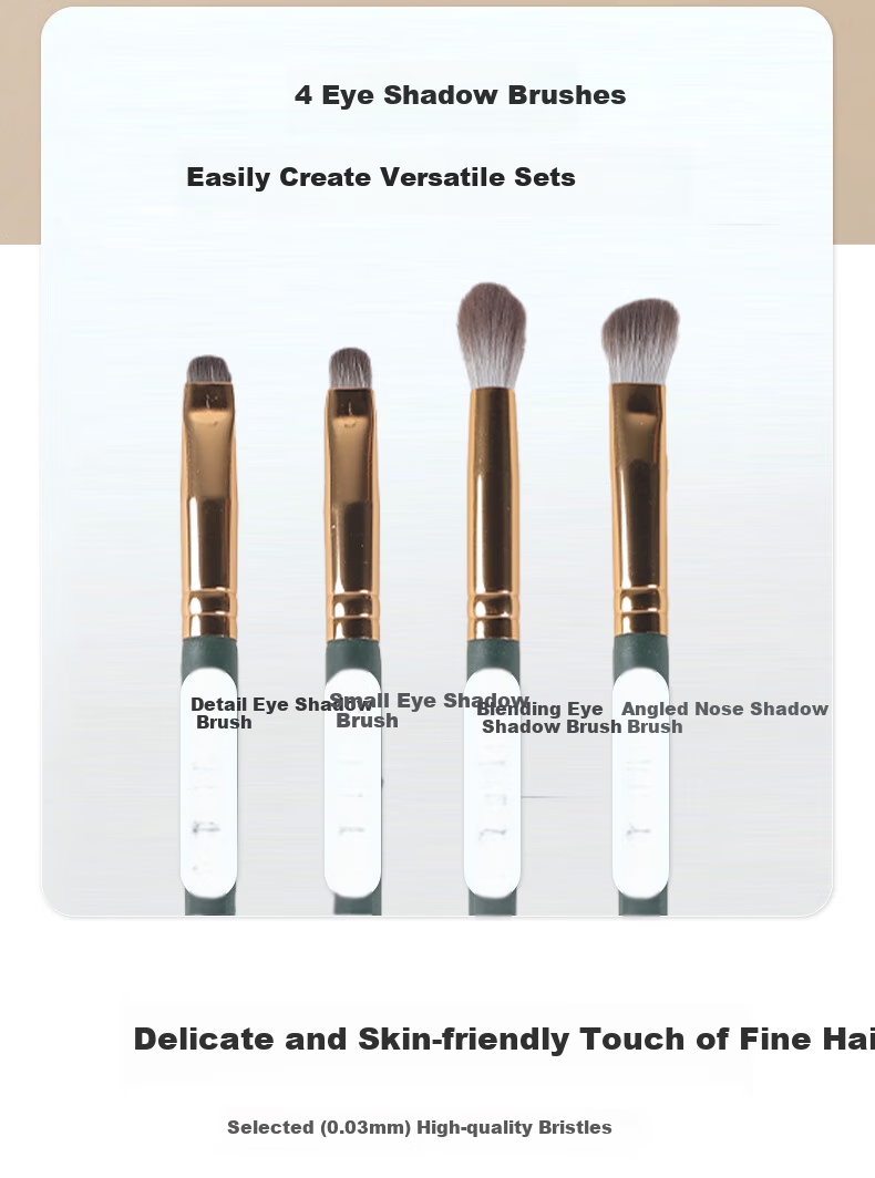 Dongyiyanxuan New Year Gift Eye Makeup Brush Set (4-Piece), Eyeshadow Brush, Blush Brush, Lip Brush, Holiday Gift for Girlfriend 2