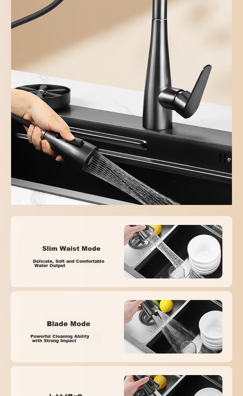 Meishijie Sink, Large Single Basin Kitchen Sink, Integrated Basin, Nano 304 Stainless Steel Vegetable Washing Sink, Dishwashing Sink 13