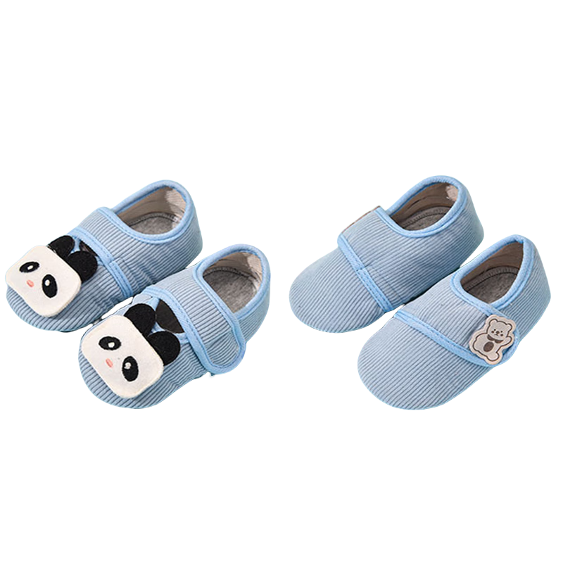 Babyprints Toddler Socks, 2 Pairs, Spring And Autumn Indoor Floor Socks, Insulating Early Education Sock Set, Pre-Walking Children's Soft-Soled Socks, Blue M