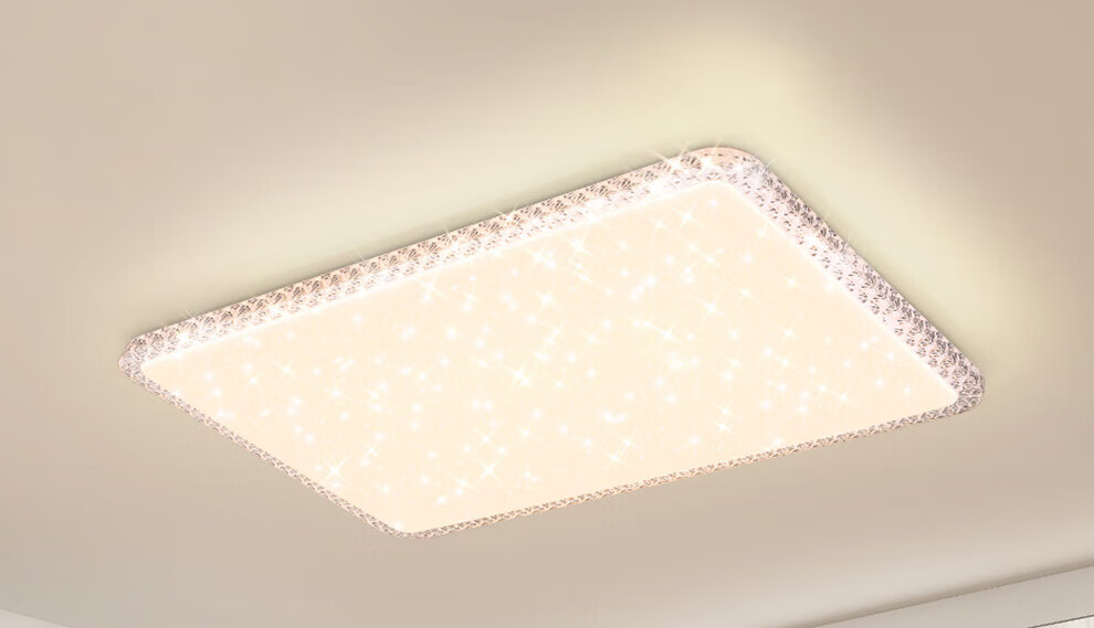 NVC Ceiling Light for Bedroom, Dining Room And Living Room, Modern Light Luxury Imitation Crystal Lamp, 24W, Three-Color Dimming 1