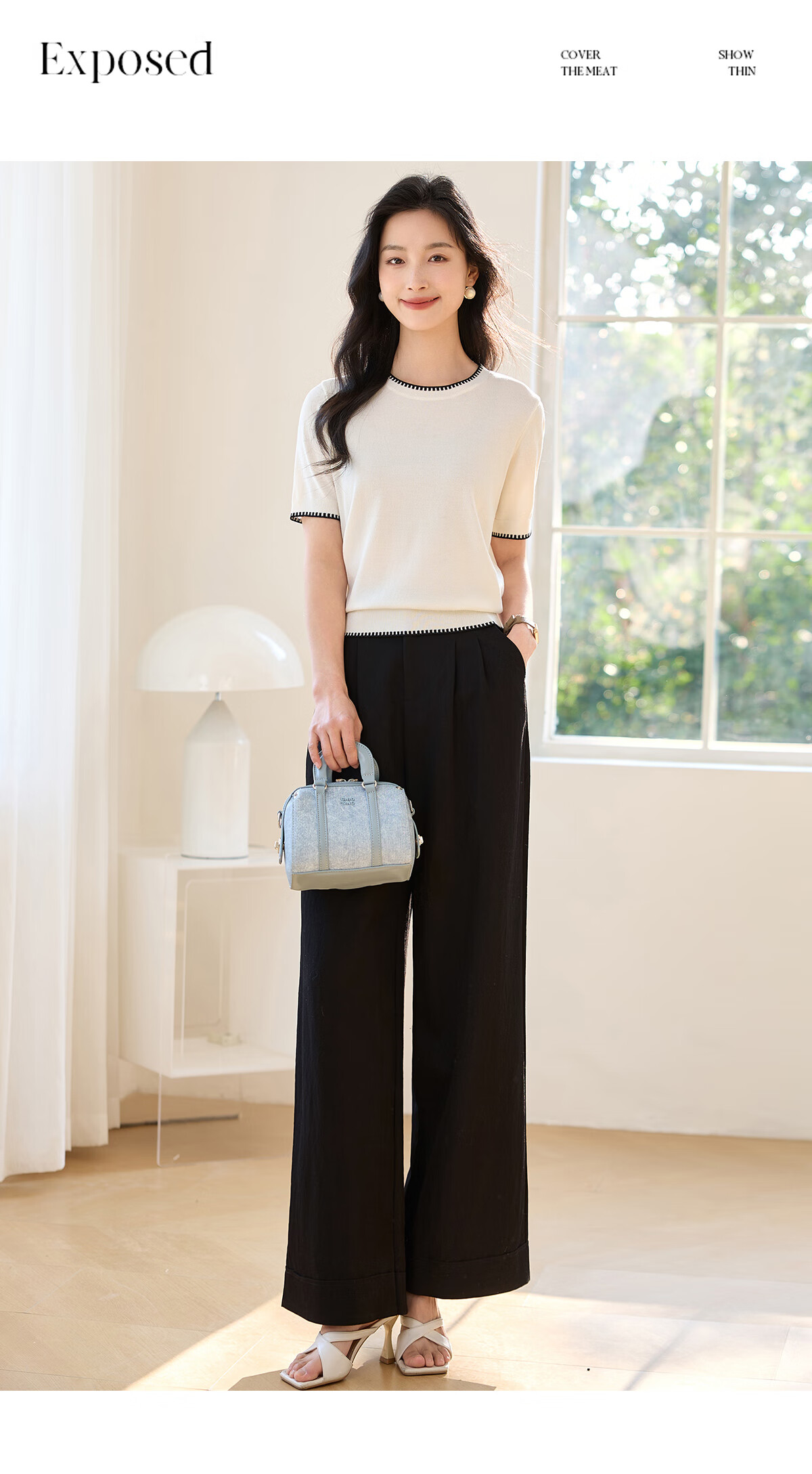 Chushen Spring And Summer Wide-Leg Pants for Women, High-Waisted, Height-Increasing, Straight-Leg, Loose-Fitting, Slimming, Relaxed Casual Long Pants S52X062 17