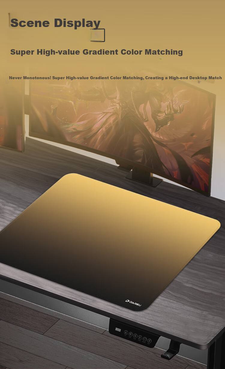 DAREU Gaming Mouse Pad, FPS Competition Special, Microfiber Suede Pad, Large Desk Mat, Valorant CSGO, 520*400*4, Rubber Bottom, Camel Color, Uninvited Guest 8