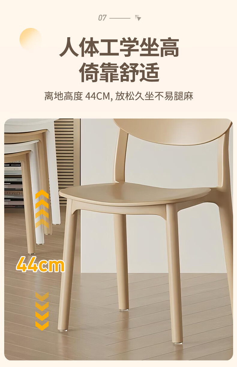 Quanpinwu Dining Chair Stool Plastic Chair Office Chair with Backrest, Leisure Chair, Desk Chair, Study Chair, Dressing Chair, Computer Chair 1