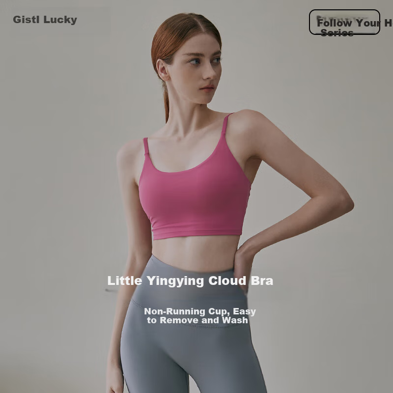 Gigt Sports Bra for Women with Chest Pads, Yoga Bra, Sexy Backless Design, Thin Straps, Fitness Workout Tank Top