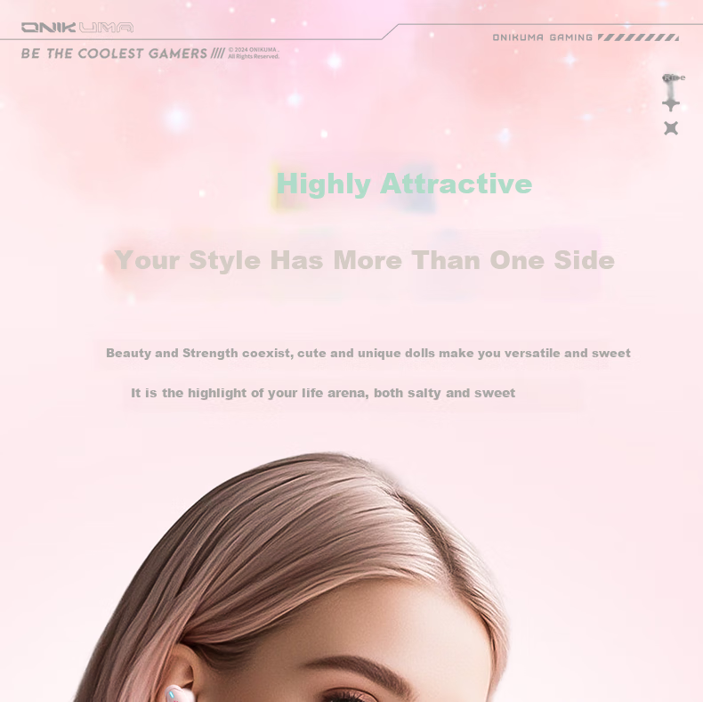 ONIKUMA True Wireless Bluetooth Earphones, Semi In-Ear Style, Cute for Women, Music, Sports And Gaming Headphones, Noise Reduction, Low Latency, Long Battery Life, Suitable for Apple And Huawei, Birthday Gift for Girlfriend 7