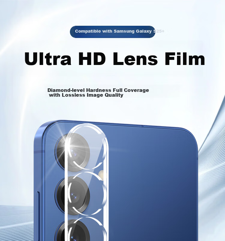 ESCASE Lens Protector for Samsung S25+, Galaxy S25+ Rear Camera Protective Film, Ultra-Thin High-Definition Wear-Resistant Scratch-Proof Dust-Proof Film 1