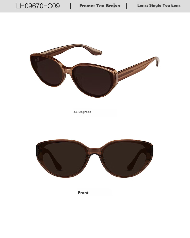LOHO Cat Eye Sunglasses for Women, Elegant Look, Face-Slimming Effect, UV Protection, Sun Protection, Square And Round Face Glasses 11