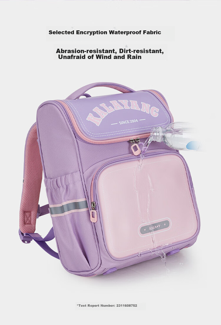 KALA·Y Backpack for Primary School Boys And Girls Grades 4-6, Children's Lightweight Double Shoulder Bag CX2670 Meilade Brow 11