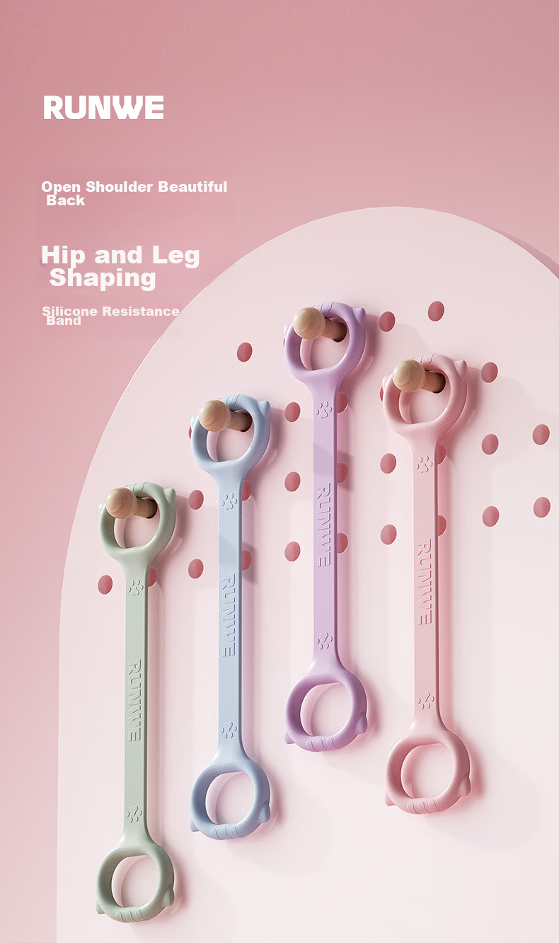 Langwei 8-Character Resistance Band, Shoulder Opener, Back Toner, Yoga Silicone Band, Home Exercise Equipment 1