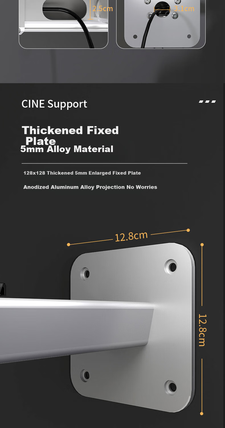CINE Projector Wall Mount Bracket Bedside Hanging Wall Stand Suitable for XGIMI RS20, H6, Dangbei D7X, Hisense M2, Jmgo N1S, Big Eye Orange Projectors Wall Mount PH36 Silver 6
