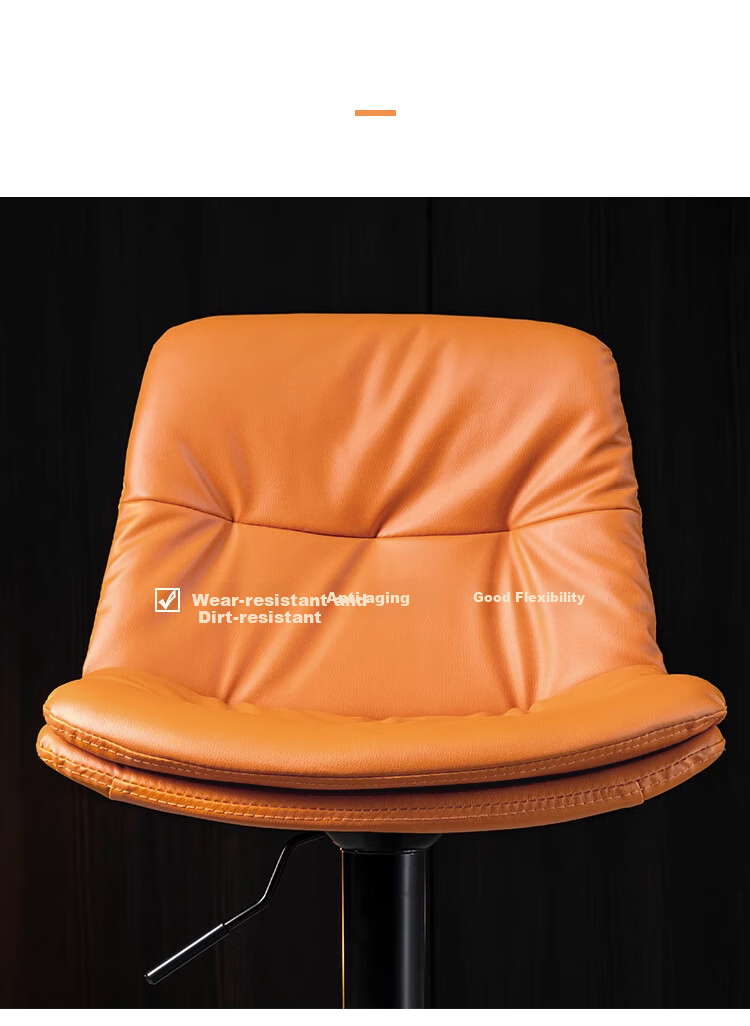 Huakaizhixing Bar Stool, Adjustable Height Chair, High Chair, Bar Stool with Backrest, Pub Office Chair BY621 Orange 11