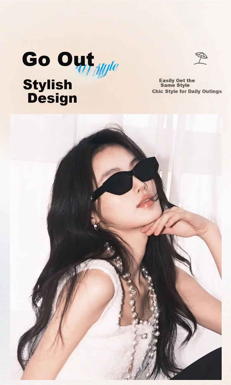 CAPONI Cat Eye Sunglasses for Women, Polarized Narrow Frame Sunglasses, Outdoor UV Protection, High-End Sun Protection Glasses, Face-Slimming Effect 6