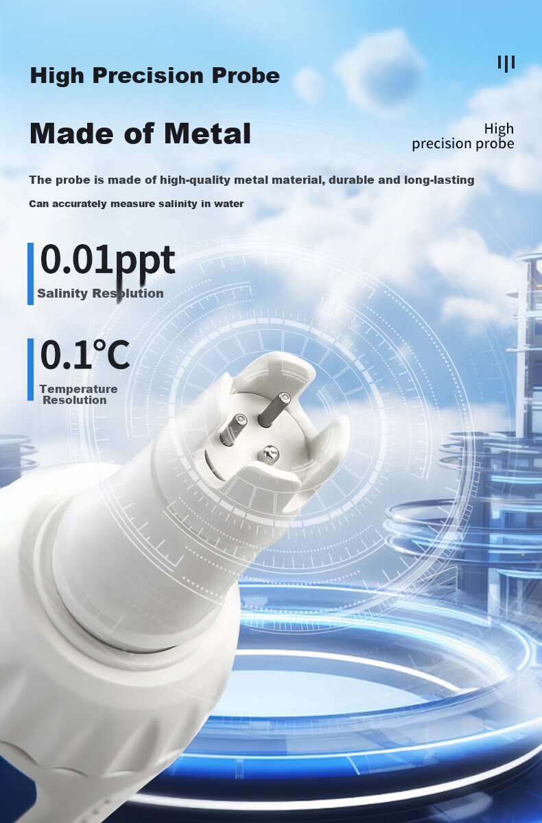 Suwei Salinity Meter, Electronic Seawater Salinity Meter, High-Precision Seawater Aquarium Aquaculture Salinity Detector SW-702 3