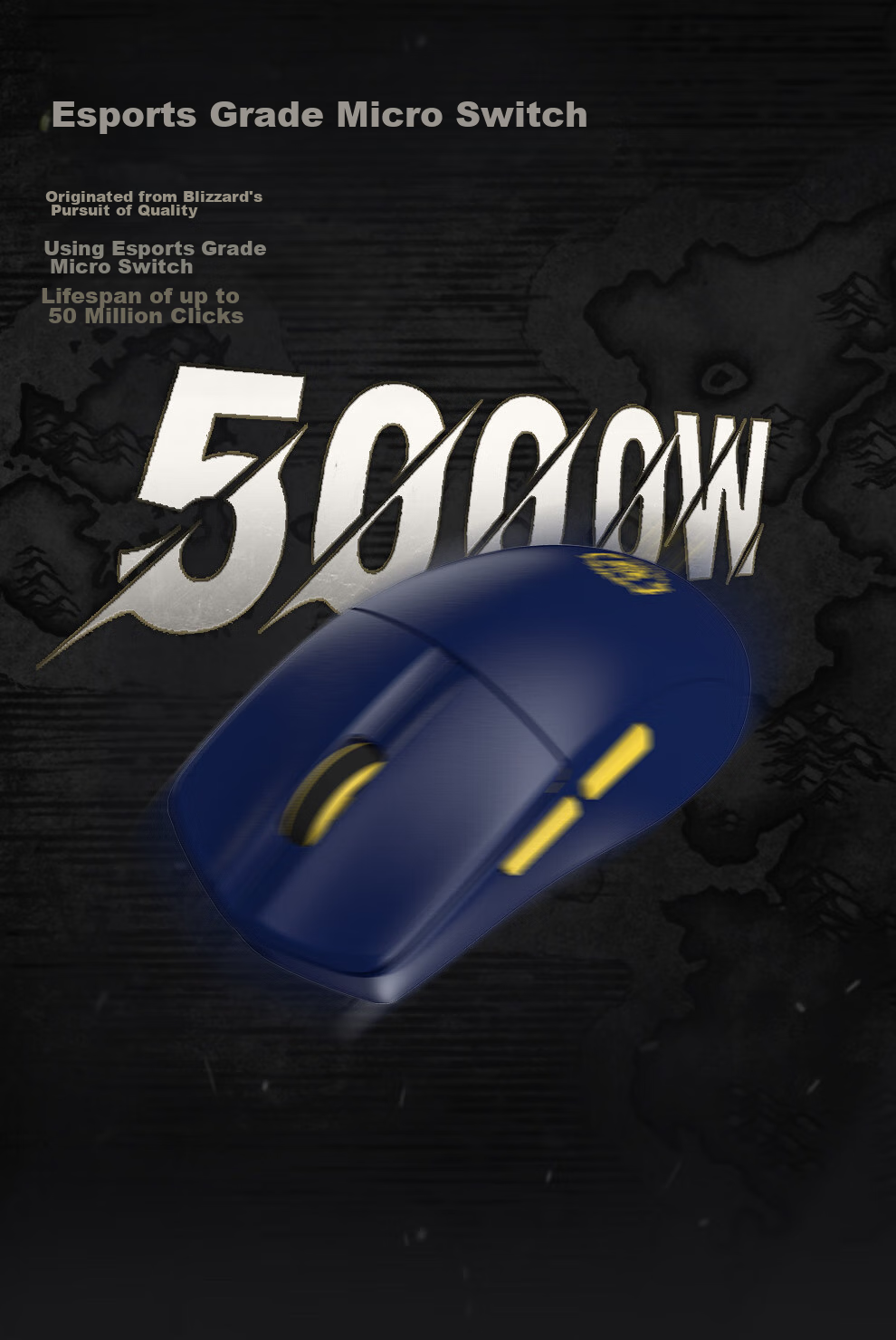 BLIZZARD YGK01 Official World of Warcraft Wireless Gaming Mouse, 2.4G Tri-Mode, 49g Lightweight Gaming Mouse - Alliance Blue 4