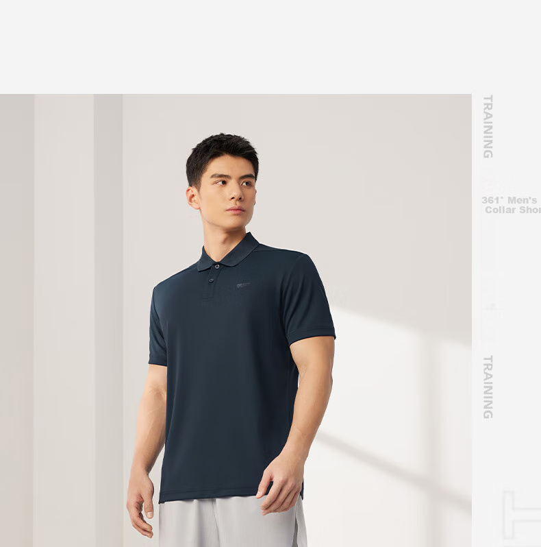 361° Men's Short-Sleeve T-Shirt, Summer Quick-Dry Polo Shirt, Running Fitness Sportswear, Half Sleeve, 652524102D-8 3