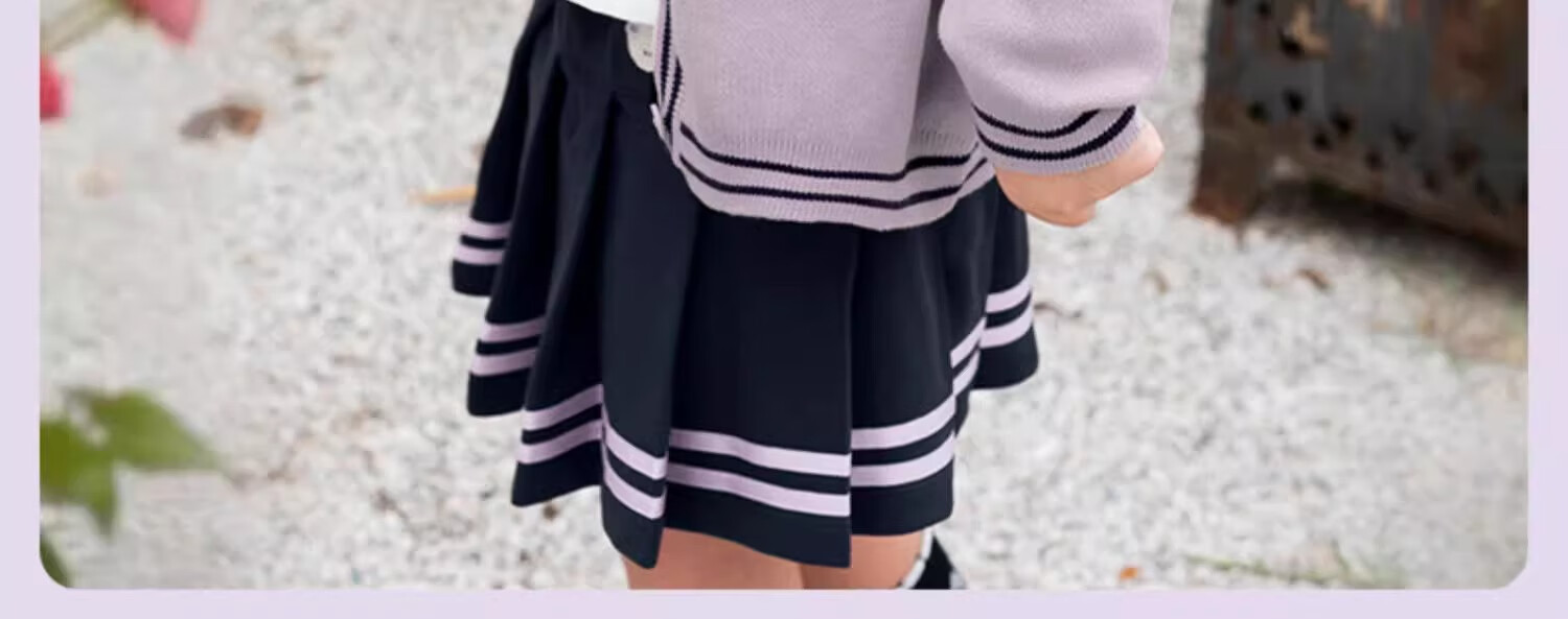 DAVE & BELLA Kuromi Collaboration Children's Sweater Cardigan Spring Baby Girl Knit Top 9