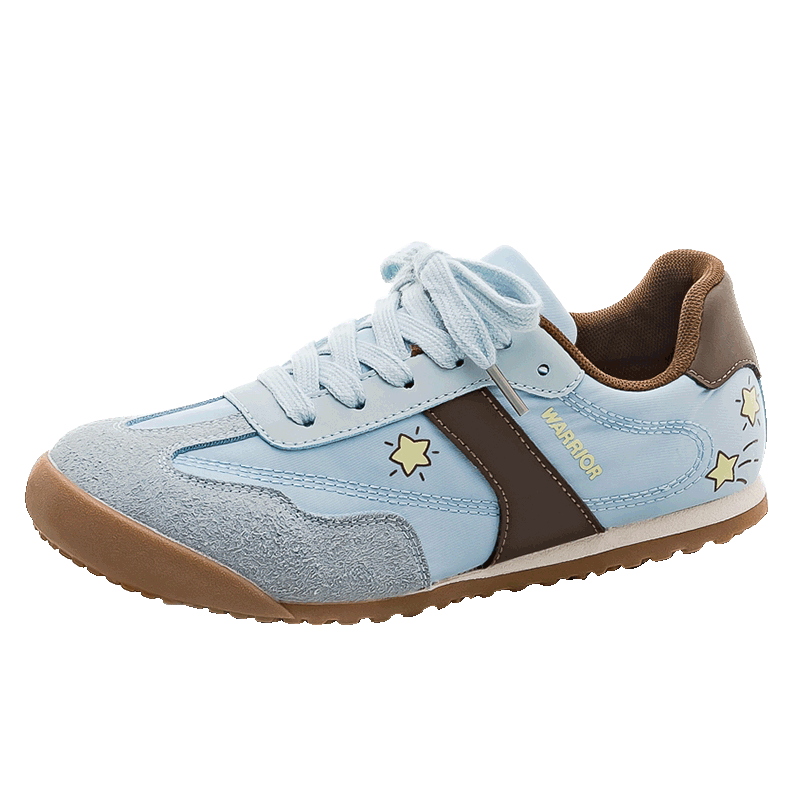 Huili Official Women's Shoes, Summer Dexun Shoes for Women 2026, Retro Casual Shoes, Simple And Versatile Ladies' Shoes, Light Blue-Brown, Size 36