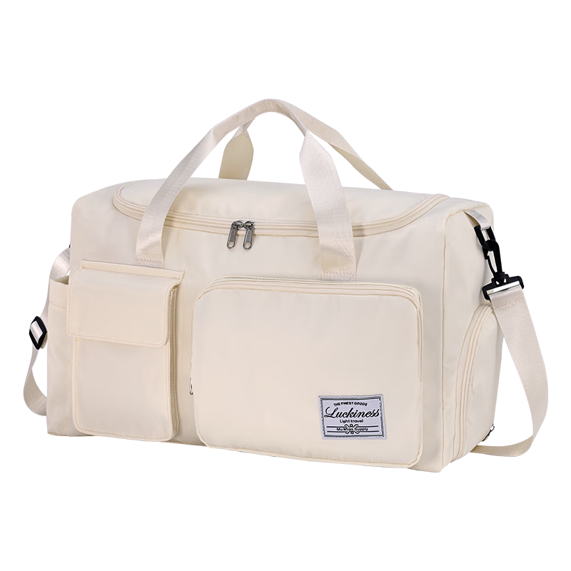 Etravel Large Capacity Travel Bag, Sports Fitness Bag, Short-Trip Business Trip Carry-On Bag, Travel Luggage Storage Bag, White