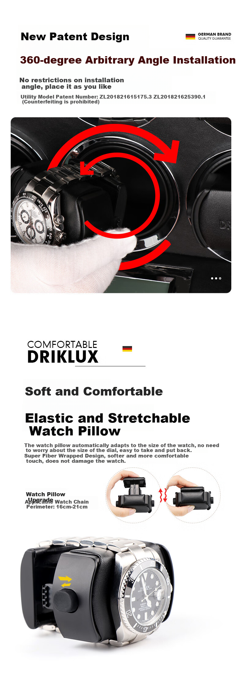 DrikLux Automatic Mechanical Watch Winder, Anti-Magnetic Silent Watch Storage Box for Home Use, Gift for Elders on New Year's Day 7