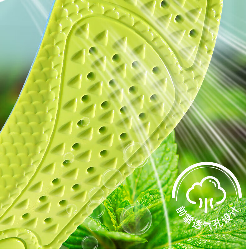 3AnGnI 2-Pack Insoles Unisex High Elastic Shock Absorption Antibacterial Sweat-Absorbing Odor-Resistant Sports Insoles for Long Standing Size 43-44 6