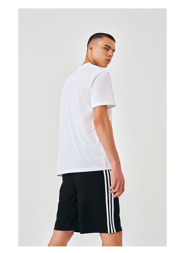 Adidas Summer Sports Moisture-Wicking Running Quick-Dry Short Sleeve And Shorts Set, Black/gold, Size L 7
