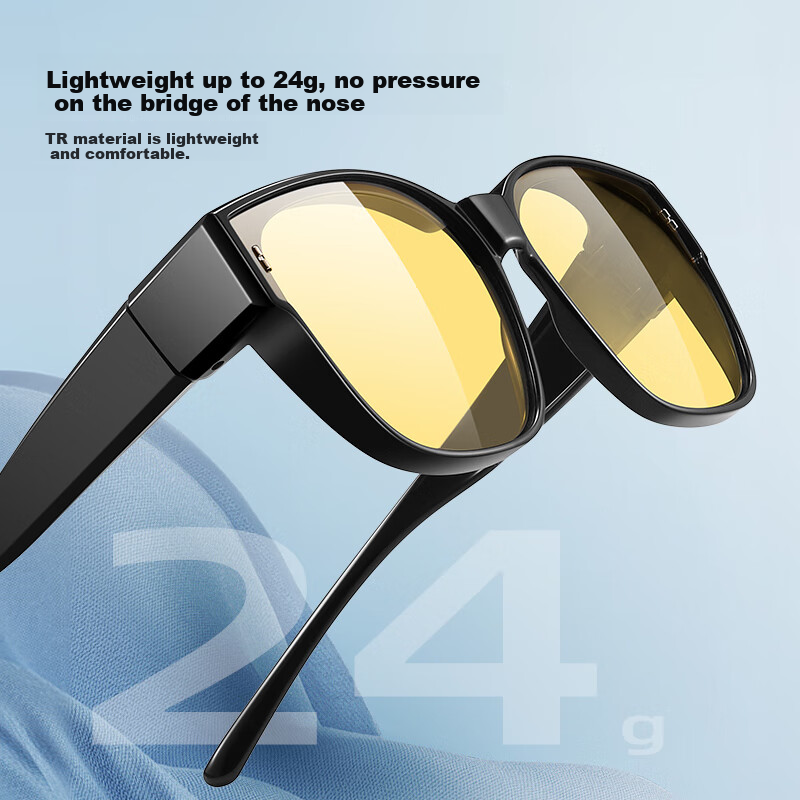 CAPONI Night Vision Driving Sunglasses for Men and Women, Polarized Night Driving Glasses with Prescription Lens Clip, Anti-Glare and Anti-Reflective