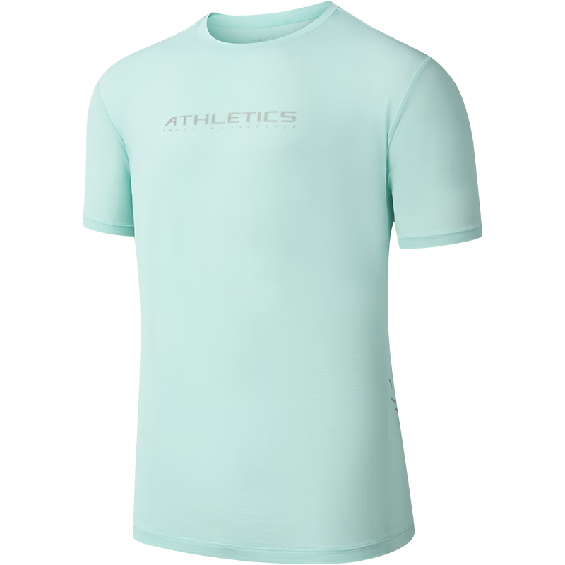 ERKE Men's Short Sleeve T-Shirt Summer Moisture-Wicking Quick-Dry Round Neck Base Layer Running Solid Color Ice Feel Sports Tee