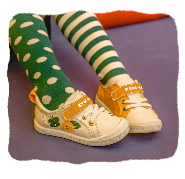 Kids.ing Cadix Baby Canvas Shoes, Spring Season Boys Girls Toddler Children Soft-Soled Duck Shoes, Preschool Cloth Shoes, Orange, Size 27 3
