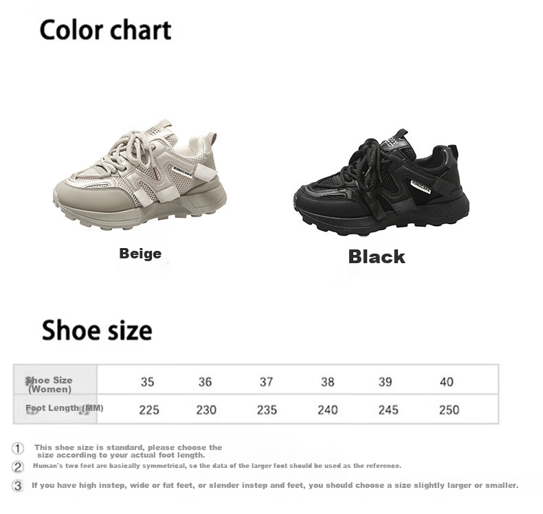 CARTELO Women's Chunky Sneakers, Spring Sports Casual Shoes, Height-Increasing Running Shoes for Women, 1510 Beige, Size 36 3