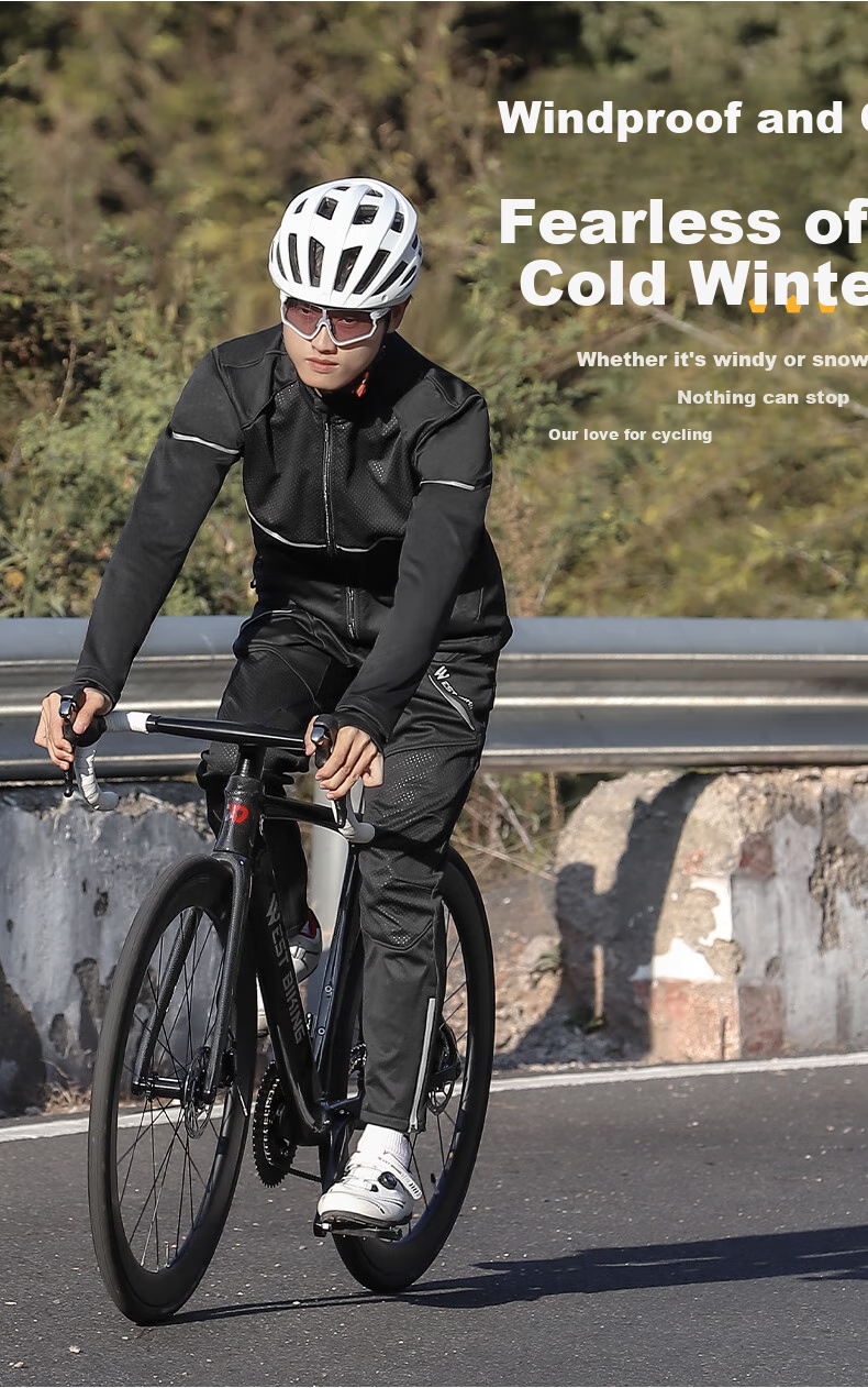 WestBiking WestBiking Autumn And Winter Bicycle Riding Jacket Long-Sleeve Set, Warm Fleece-Lined Cycling Sportswear 3