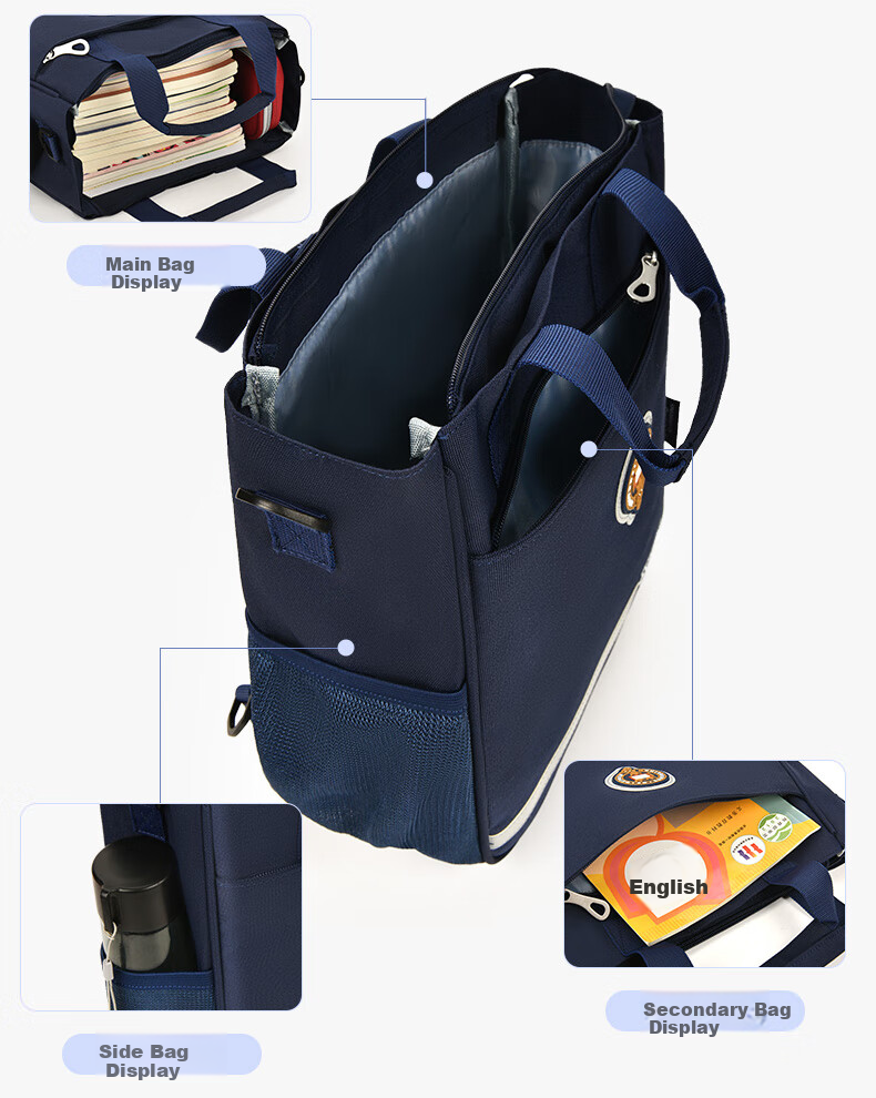 UNIVERSITY OF OXFORD Tutoring Bag for Primary School Students, Boys And Girls Handheld Bag, Hand-Held Bookbag, Children's Crossbody Bag, Tutoring Bag, Backpack 1194 Purple 15