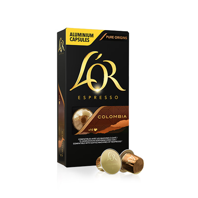 L'OR咖啡胶囊哥伦比亚安第斯5.2g*10粒 阿拉比卡豆 原装进口 浓缩黑咖