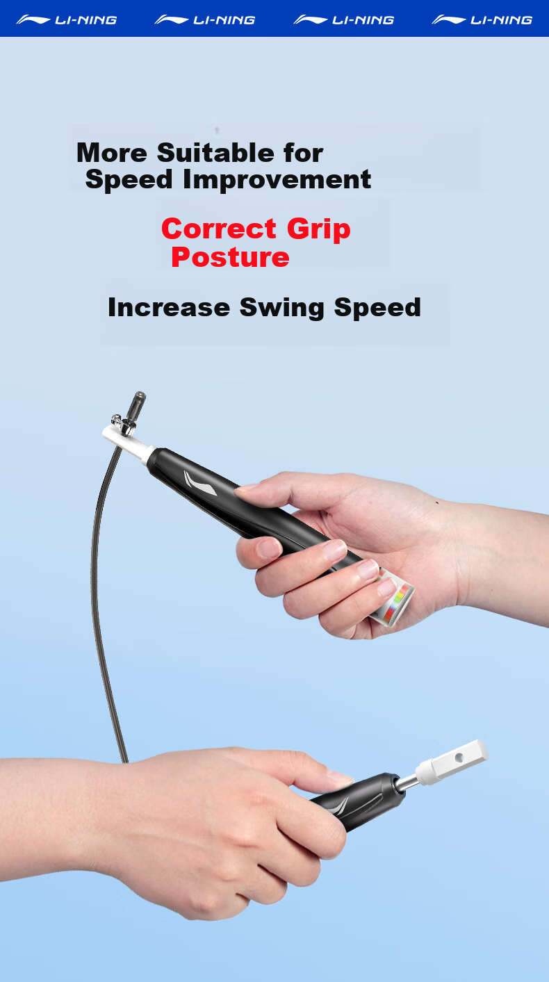 Li-Ning Middle School Entrance Exam Special Steel Wire Jump Rope for Students And Children, Exam Physical Education Professional Speed Jump Rope for Physical Fitness Test, Ultra-Light Double-Shake Rope 7