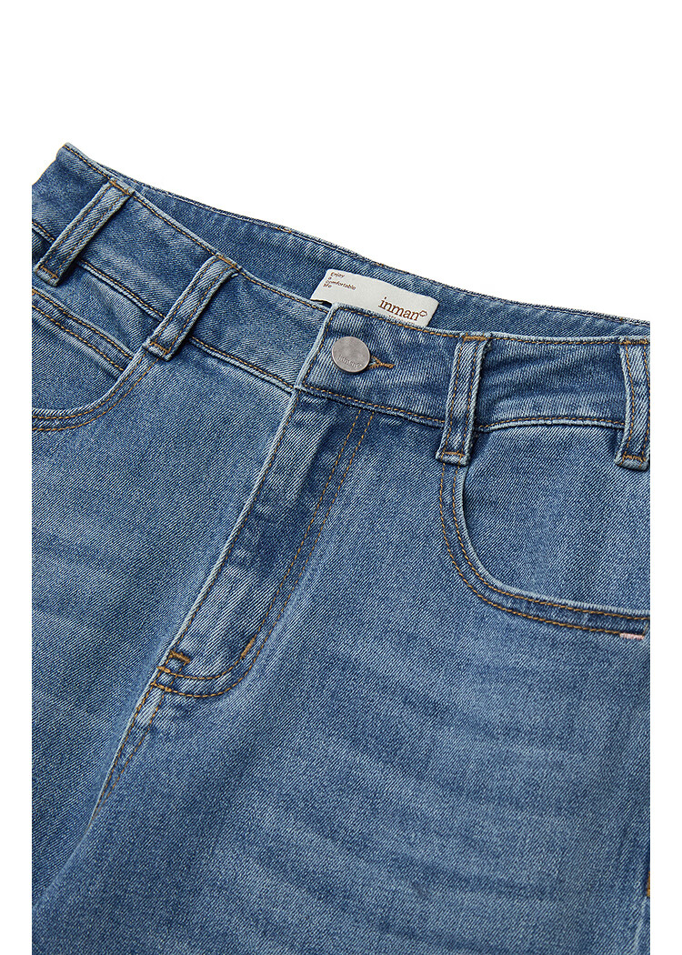 INMAN [Same Style As on Runway] French-Style Straight-Leg Jeans, 2026 Spring/summer Wide-Leg Trousers, Denim Blue, Size 27 6