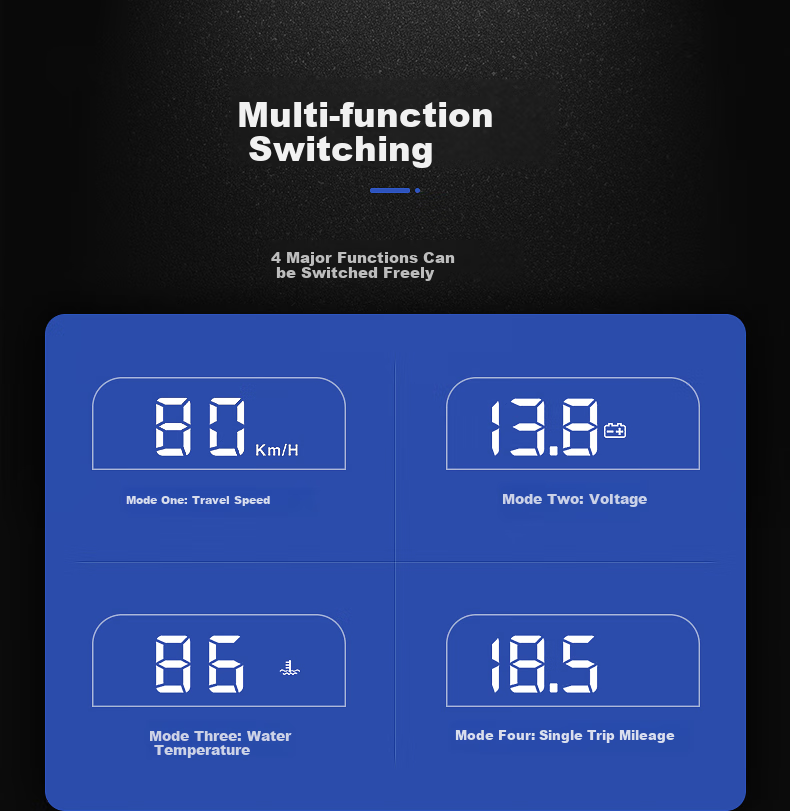 Zianpingxian (ActiSafety) H80 Universal Car HUD Second Generation Multi-Function OBD Speed Display 7