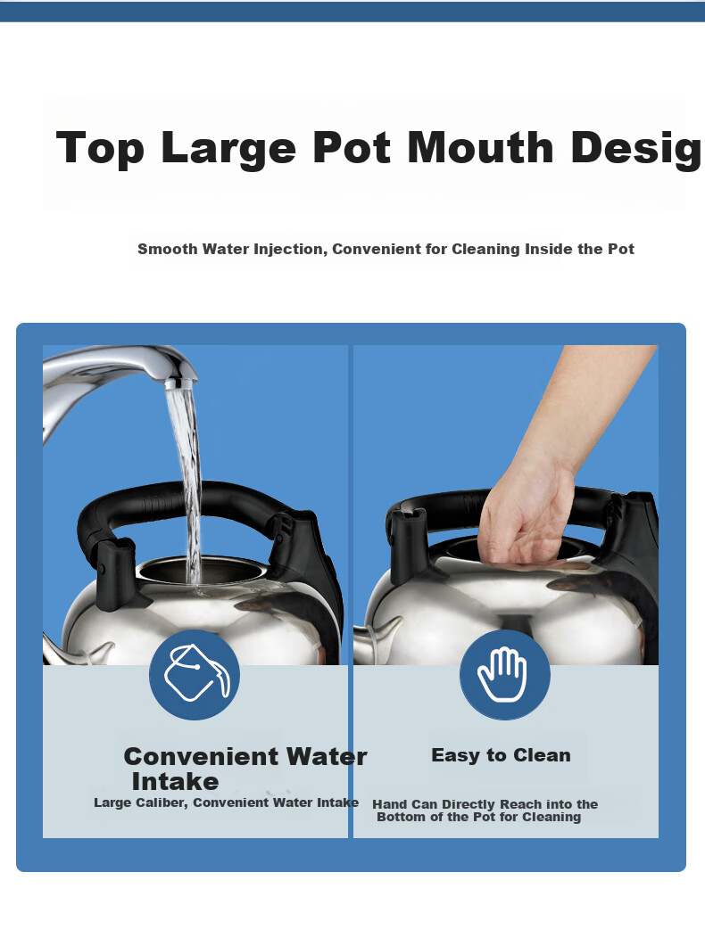 Grelide Electric Kettle 4.2L Large Capacity 304 Stainless Steel High Power Water Boiler Home Whistling Reminder Auto Shut-Off Detachable Base 4201M 11