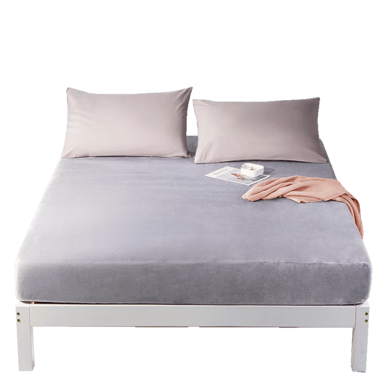 FUANNA Fleece-Lined Single Bed Sheet, Anti-Static Winter Bed Cover Protective Cover for Single Or Double Beds, 150*200cm
